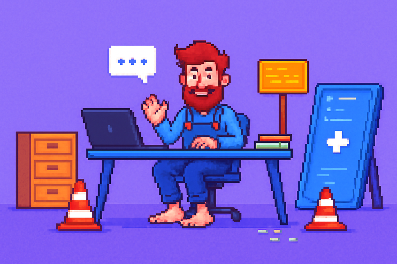 Szewc bez butów chodzi - pixel art